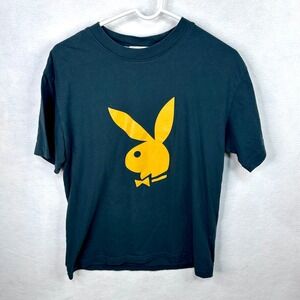 Pacsun Playboy T-Shirt Mens Small Dark Gray Excellent Bunny Logo Graphic Tee